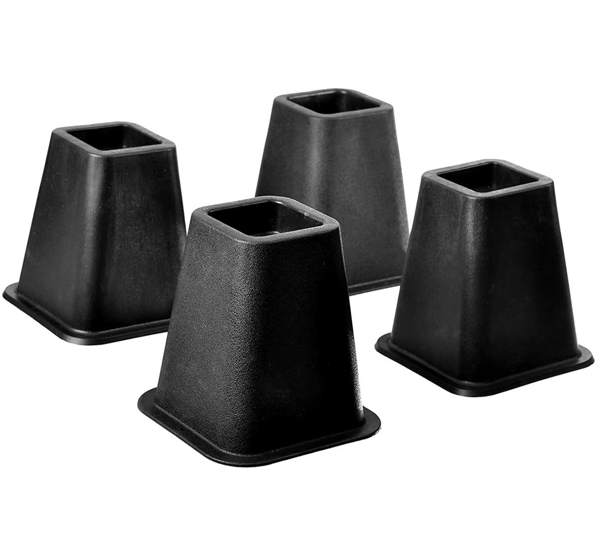 HOME IT bed risers 6 inch black demonstrate extra under bed storage potential