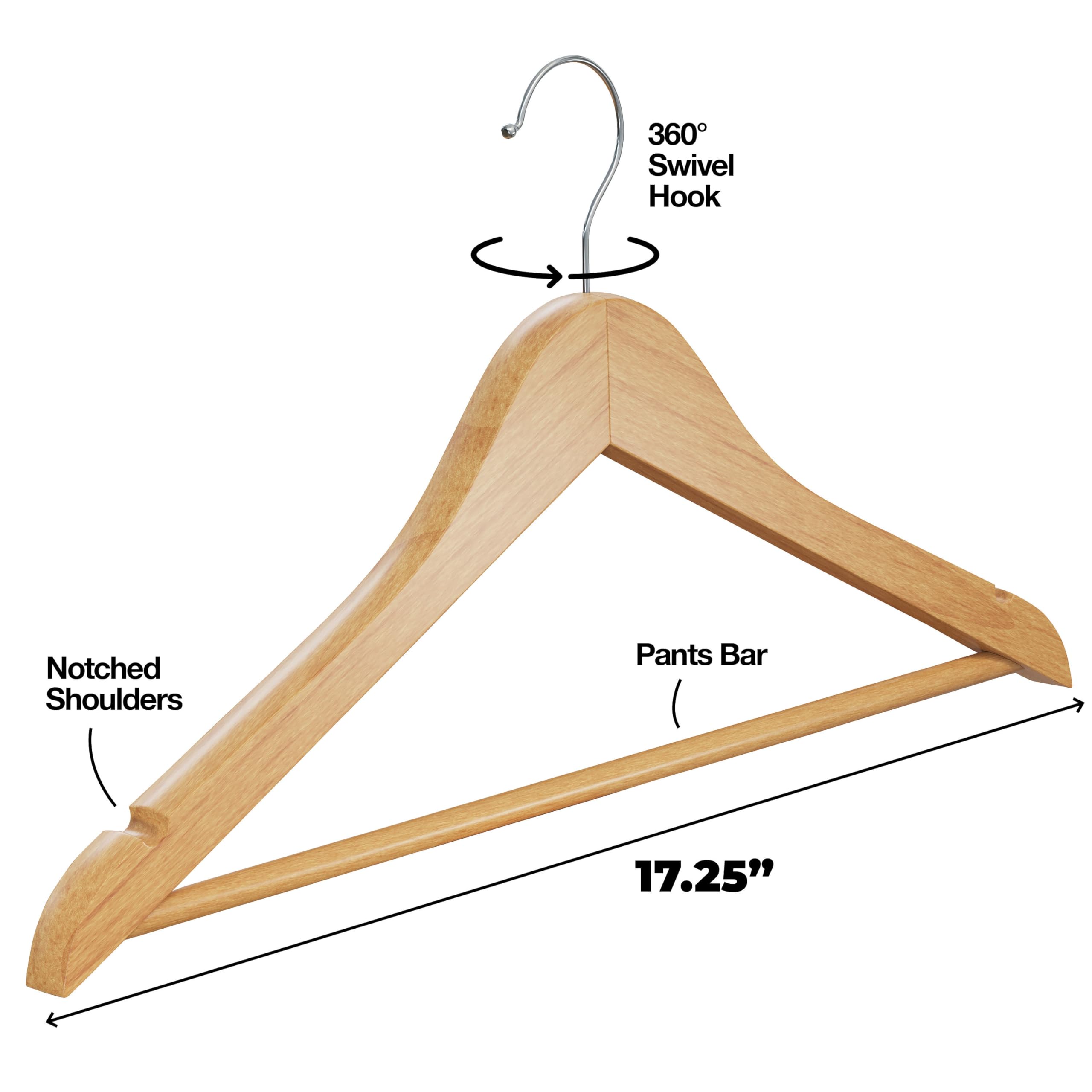 Home It contoured smooth finish wooden hangers prevent snags