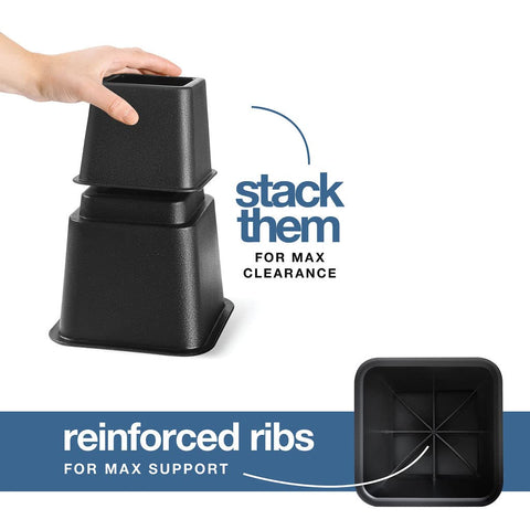HOME IT quick-install bed risers install in minutes without floor damage.