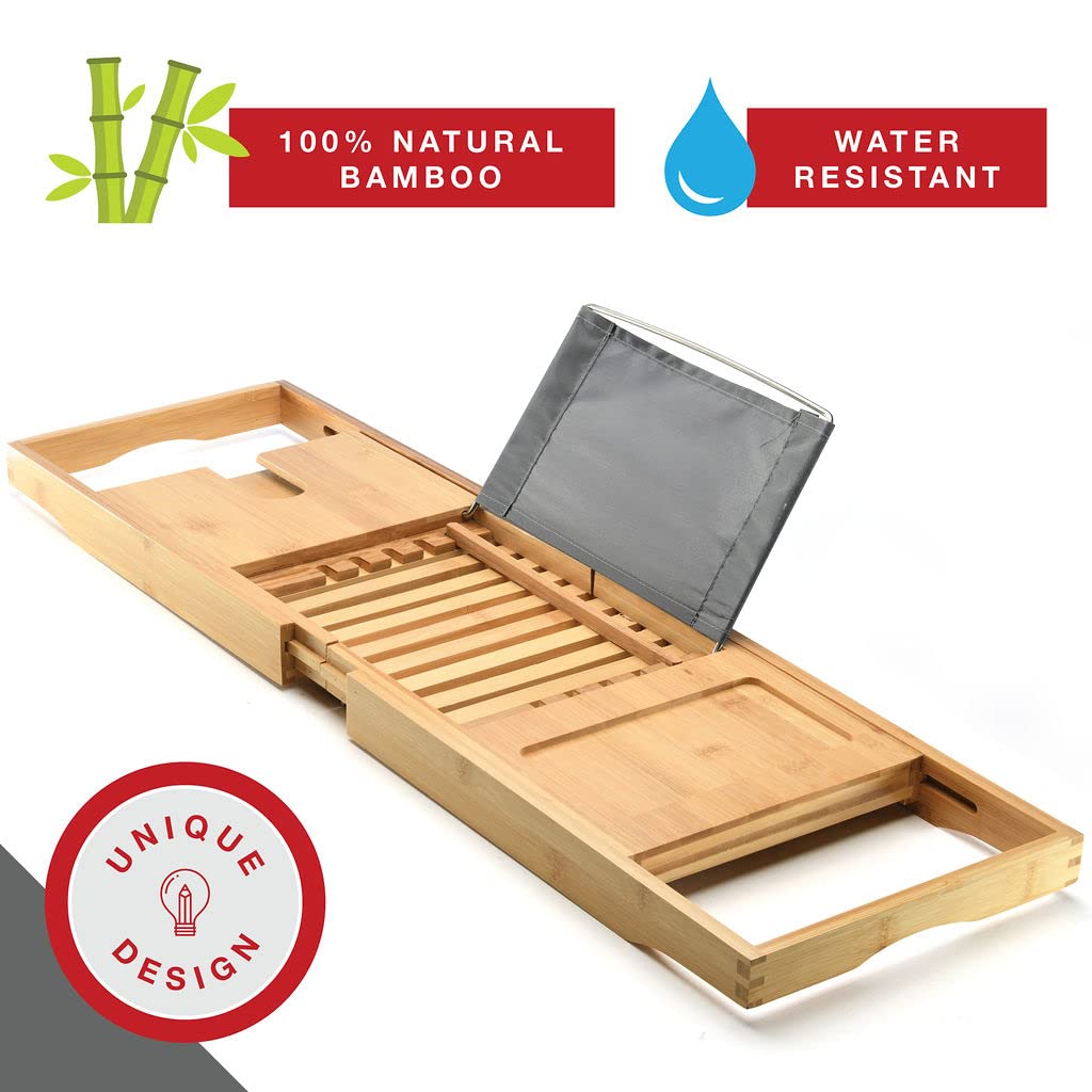 HOME IT waterproof bamboo construction resists moisture for durable bath use.