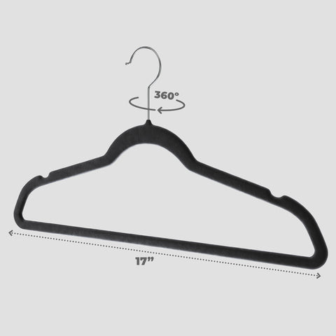 HOME IT hangers with notched shoulders help garments stay in place.