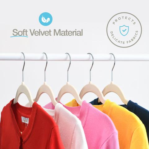 Home-it ivory velvet hangers create a clean, cohesive closet appearance