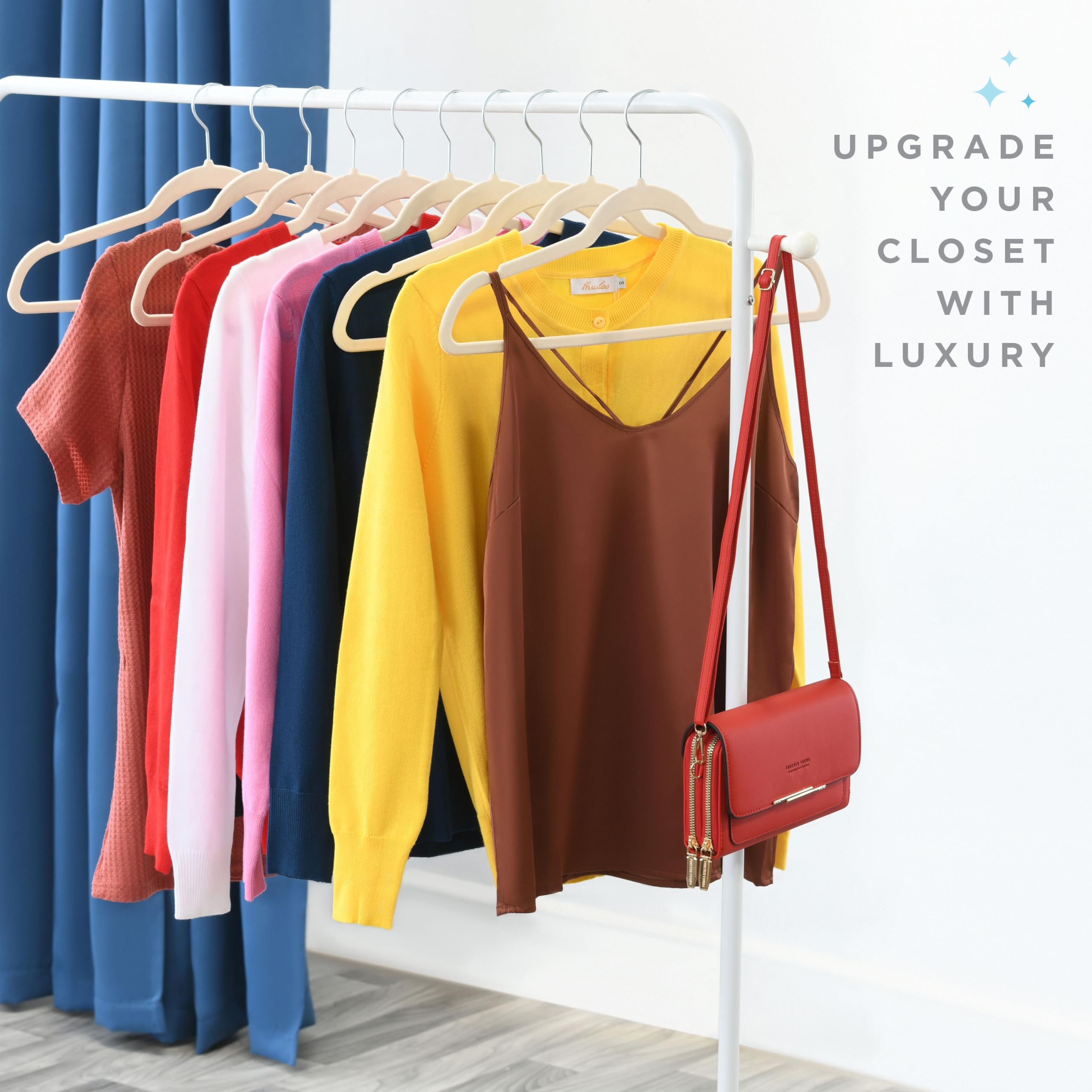 Home-it velvet hangers with non-slip texture keeps garments secure