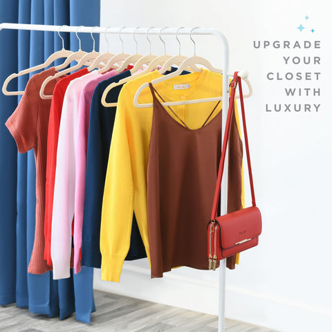 Home-it velvet hangers with non-slip texture keeps garments secure