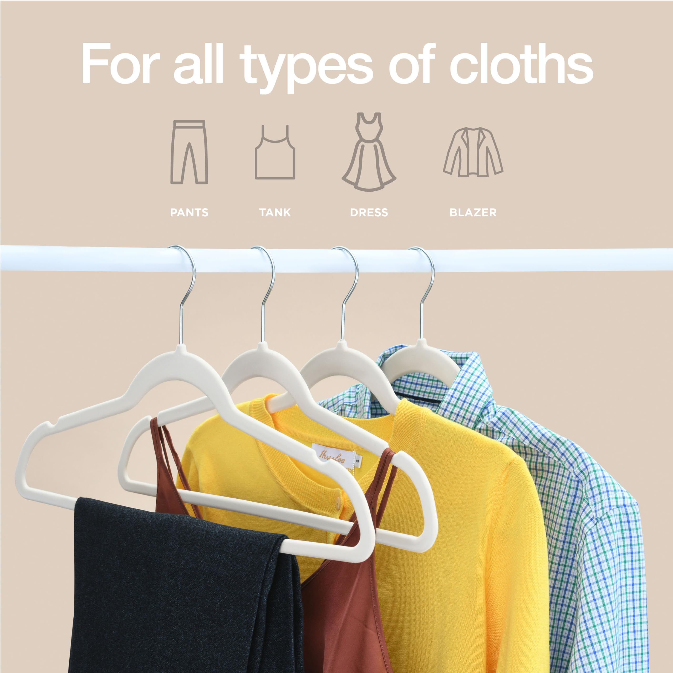 Home-it ultra-thin design frees rod space while preserving garment shape