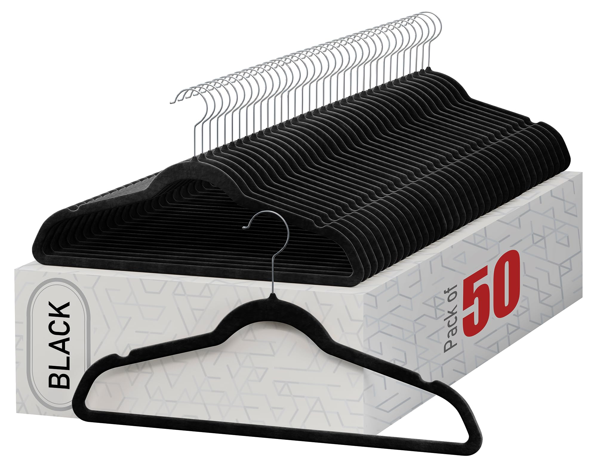 HOME IT Premium Velvet Hangers 50-Pack enhances closet organization with durable non-slip velvet.