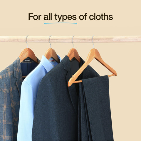 Home It round-ended chrome swivel hooks on wooden hangers