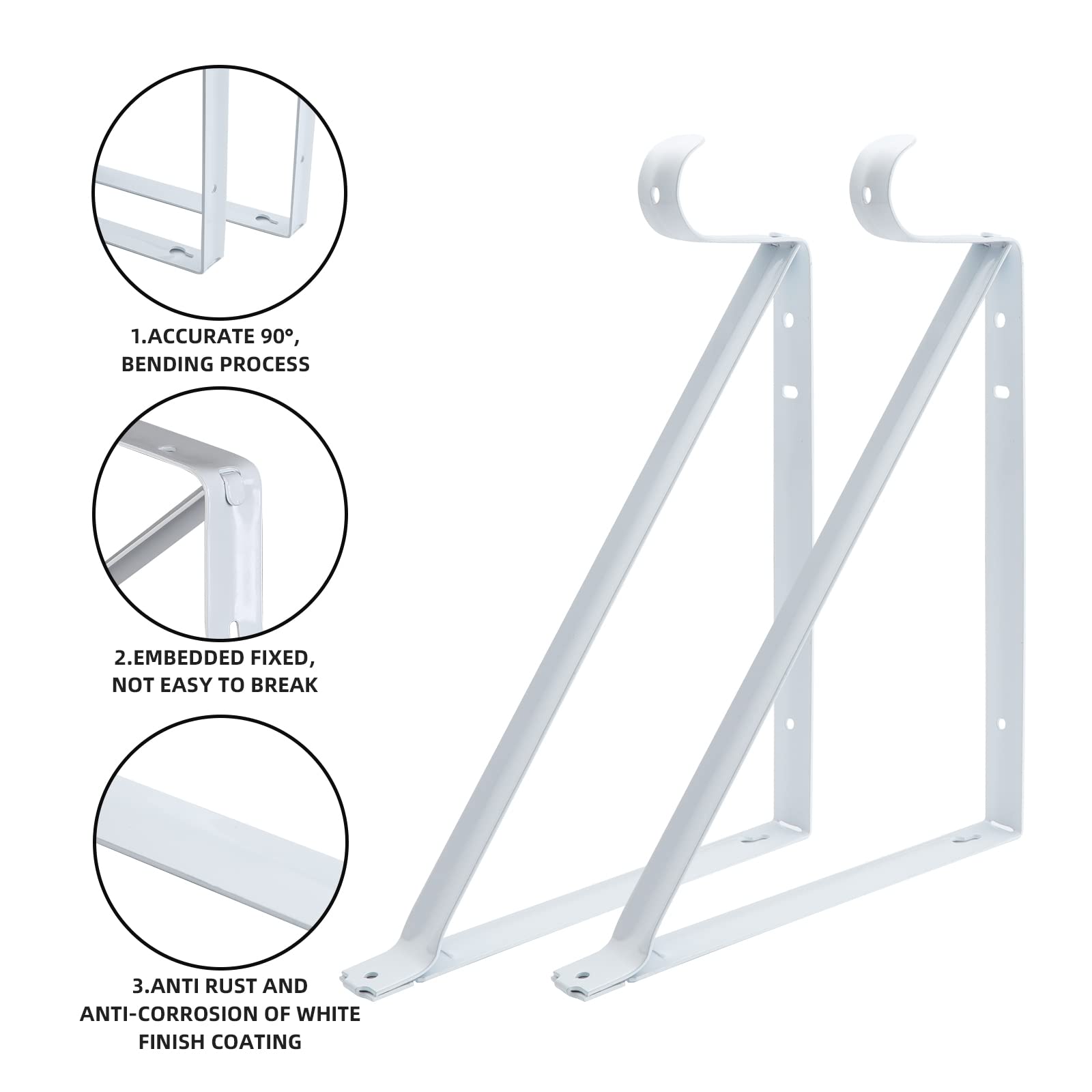 HOME MASTER HARDWARE 11x9-5-inch rod bracket pack neatly organizes shelves.