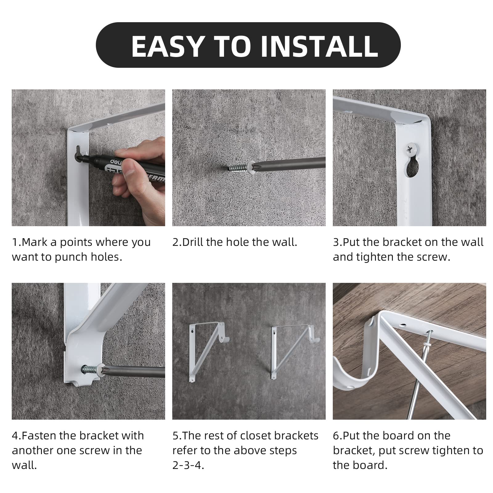 HOME MASTER HARDWARE floating brackets maximize wall space in small rooms.