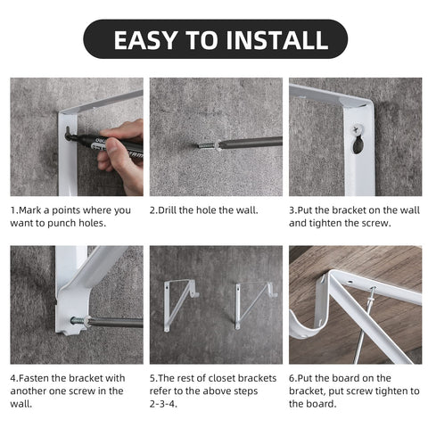 HOME MASTER HARDWARE floating brackets maximize wall space in small rooms.