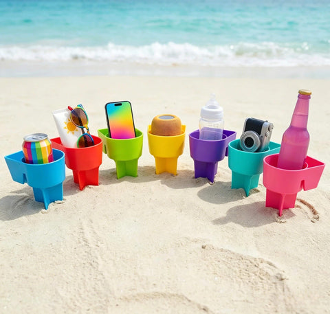 Home Queen Beach Cup Holder teal highlights practical color for seaside use