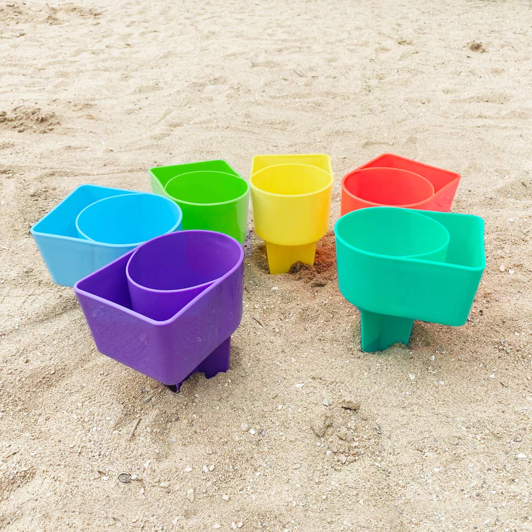Home Queen Beach Cup Holder yellow stands out in crowded shoreline settings