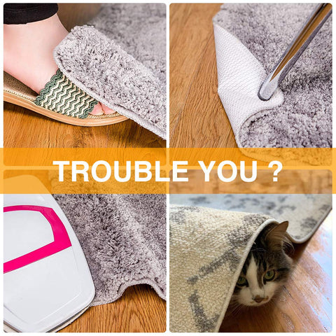 Anti curling design keeps rug corners flat with Home Techpro grippers.