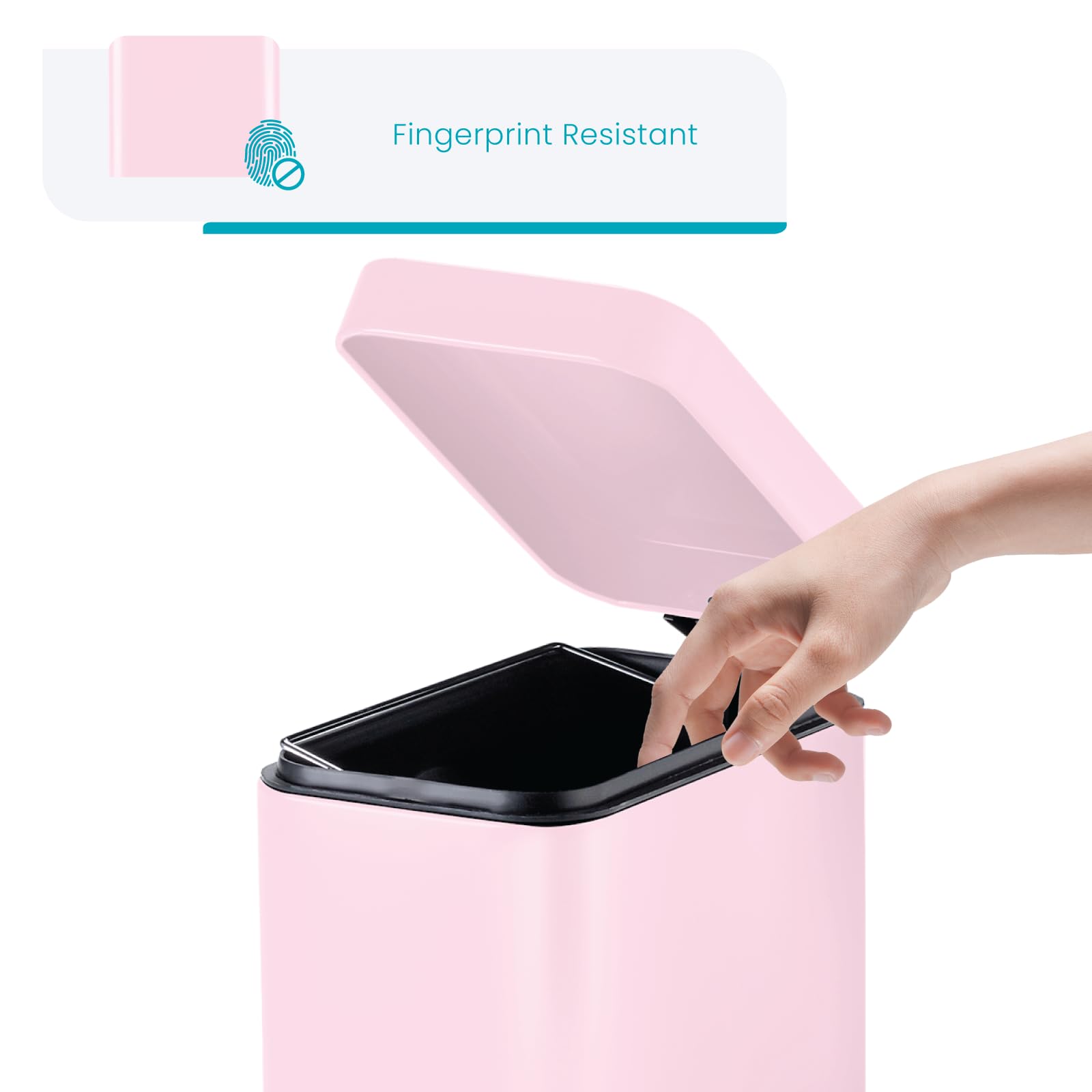 Home Zone Living 1-3 gallon trash can suitable for bathrooms and desks