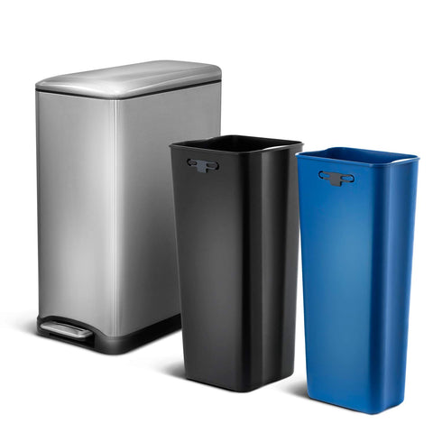 Home Zone Living dual-compartment unit for efficient waste separation.