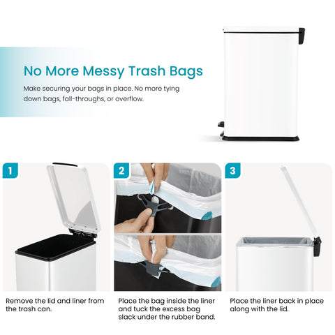 Home Zone Living bag tuck band keeps liners tidy and hidden