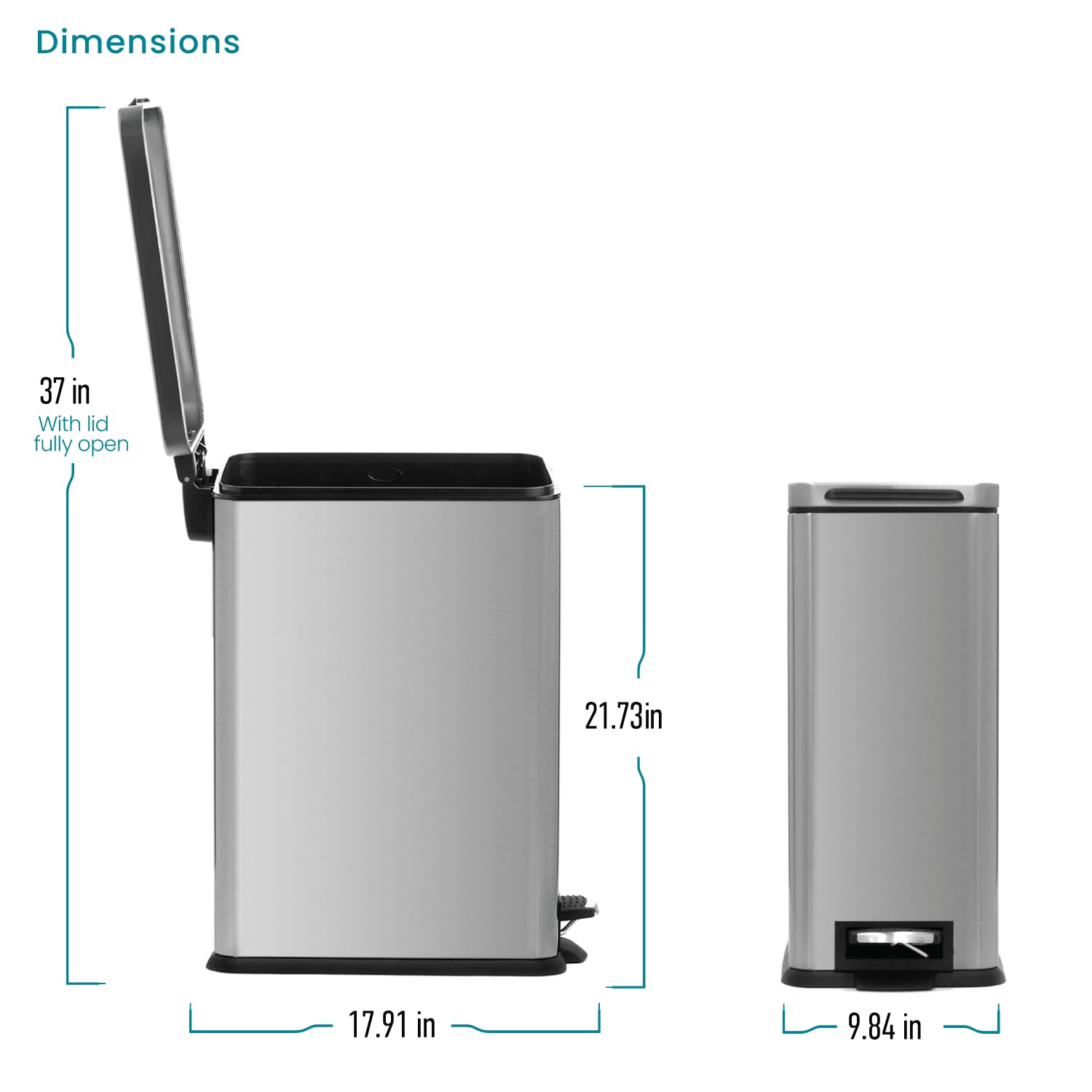 Home Zone Living compact kitchen trash bin suitable for small homes