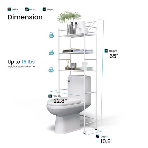 Home Zone Living open storage for towels and toilet paper at your fingertips