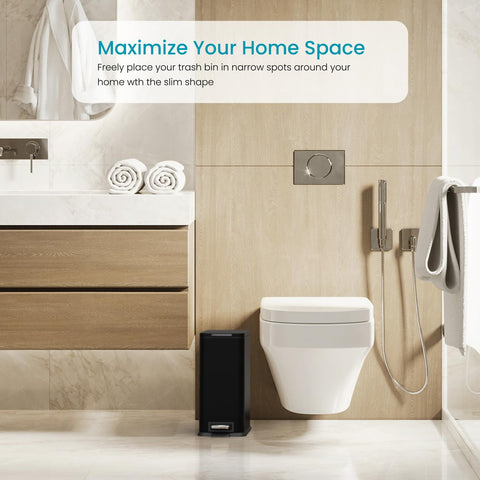 Home Zone Living slim kitchen trash can fits tight spaces without sacrificing capacity