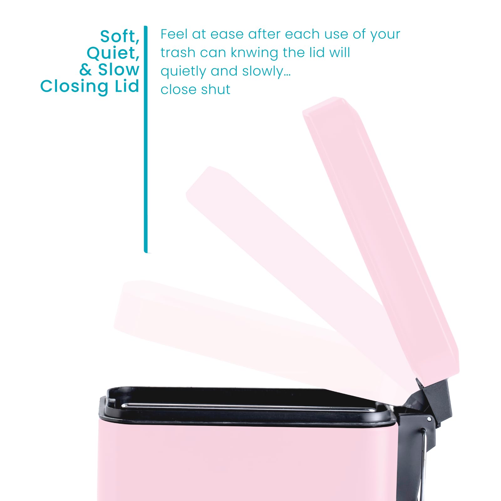 Home Zone Living small bathroom trash can with compact shape for tight spots