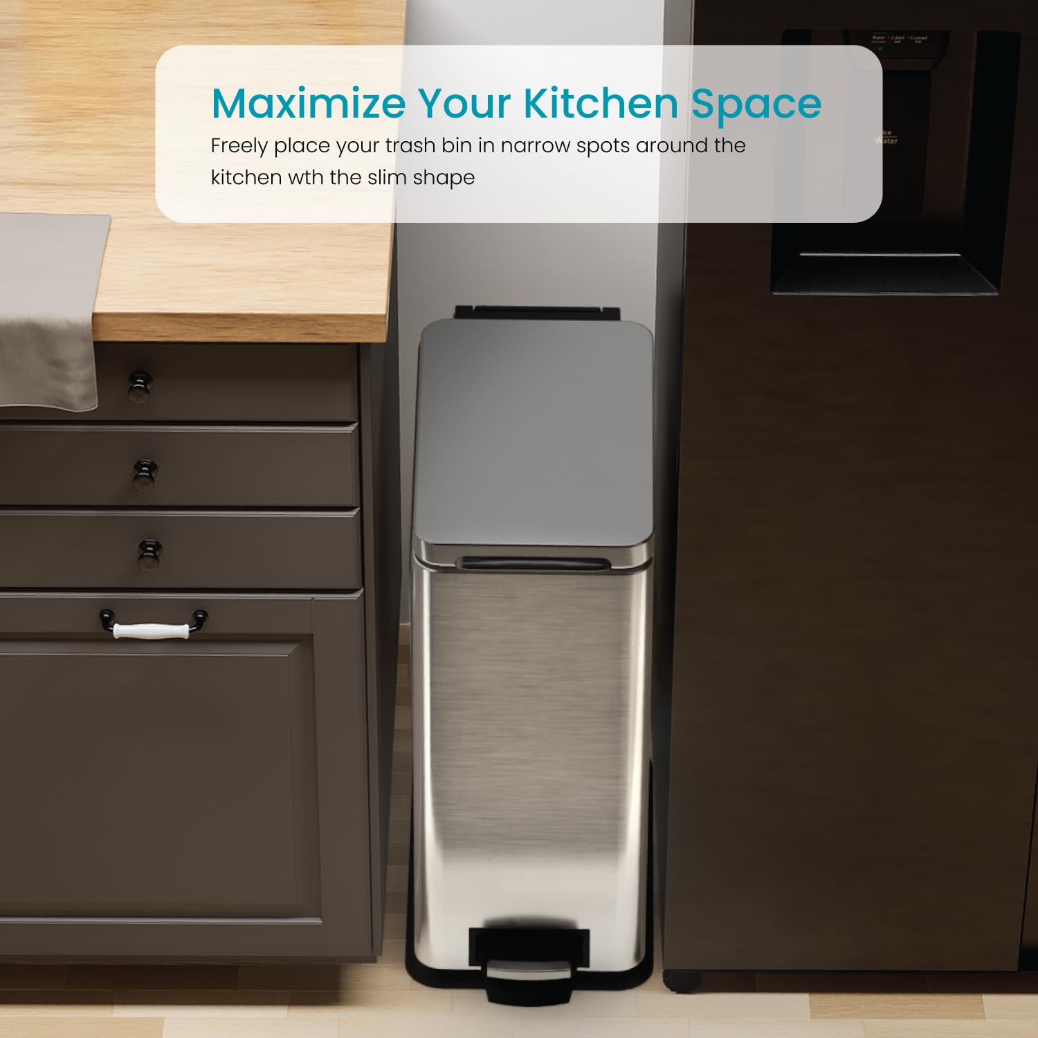 Home Zone Living soft-close lid reduces kitchen noise during disposal