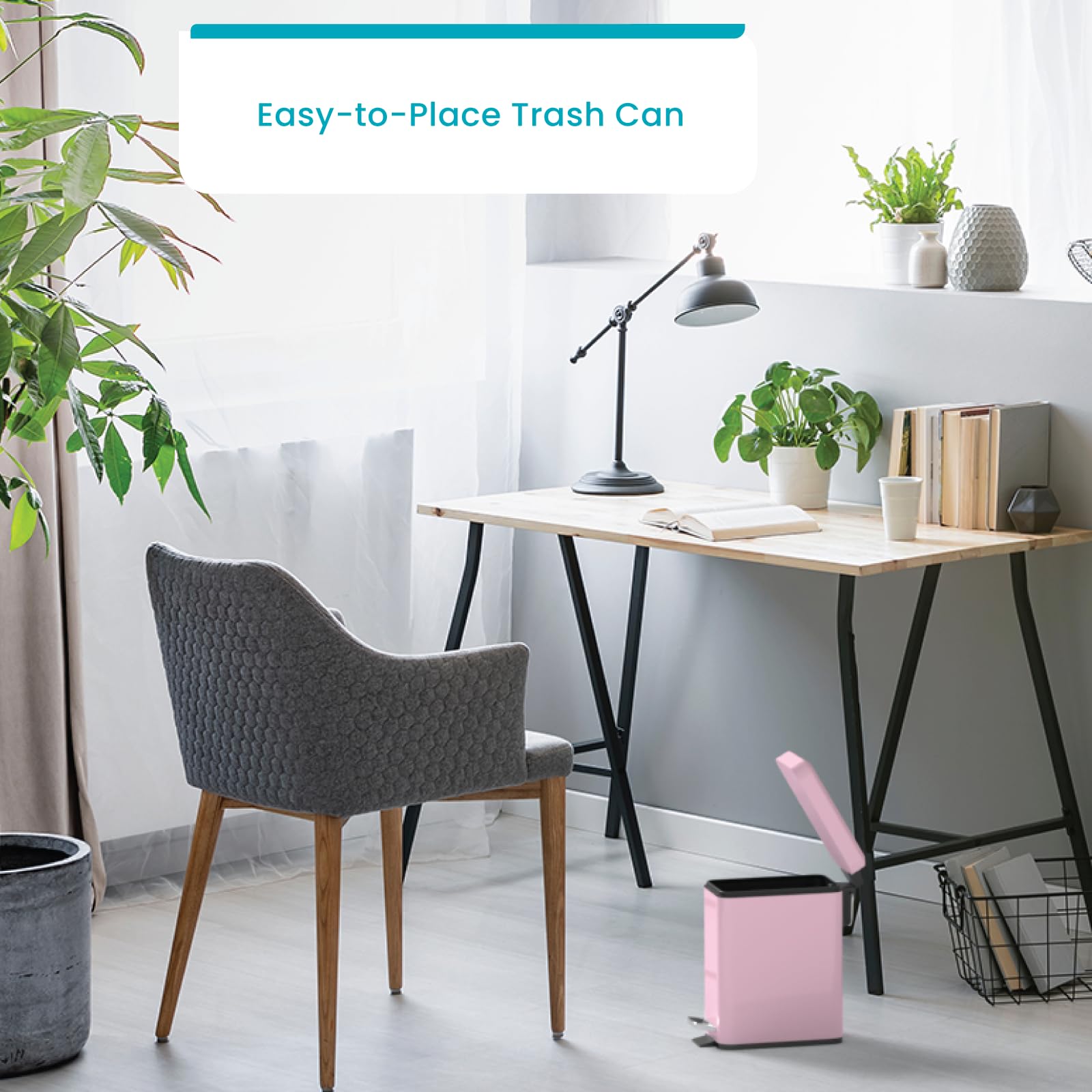 Home Zone Living soft-close lid reduces noise during disposal