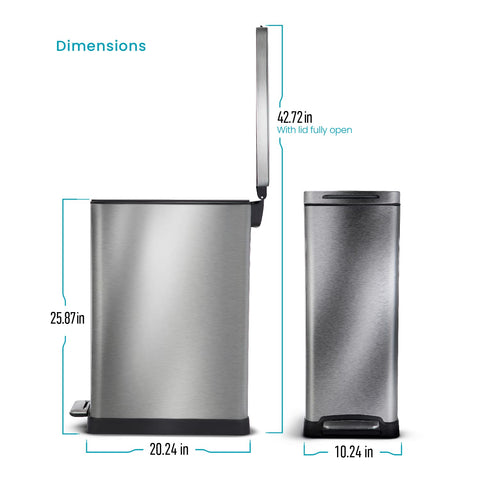 Home Zone Living stainless steel finish trash can for a modern kitchen look.