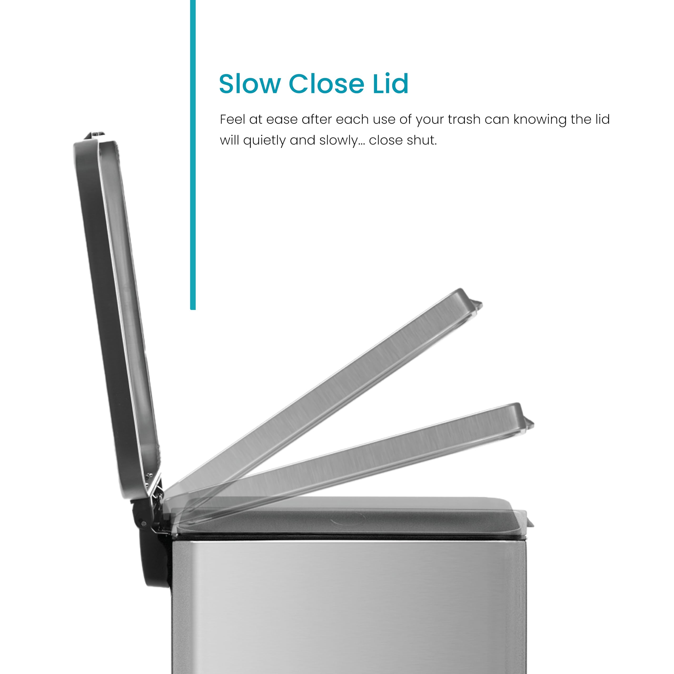 Stainless steel finish on Home Zone Living trash can offers modern style.