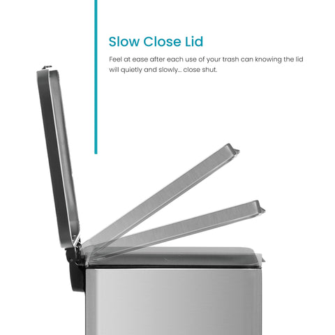 Stainless steel finish on Home Zone Living trash can offers modern style.