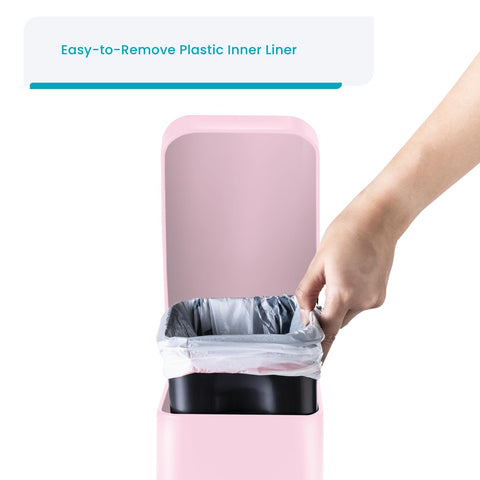 Home Zone Living slim stainless steel bin fits tight spaces with a polished look