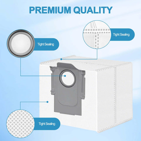 Homeazy dust bag for Robovac Q7 Max Plus shows durable filtration and quick slot fit.