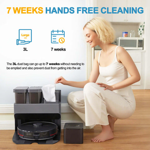 Homeazy dust bag for Robovac Q8 Max emphasizes compatibility with multiple models.