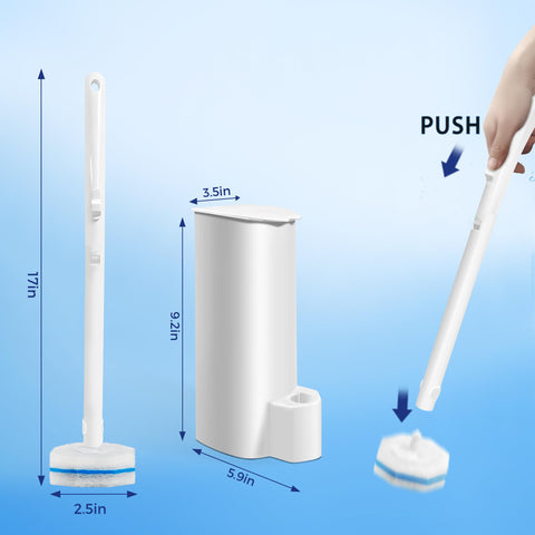 HomeBetter 16.73-inch ABS handle reaches hard-to-clean areas for easier scrubbing.
