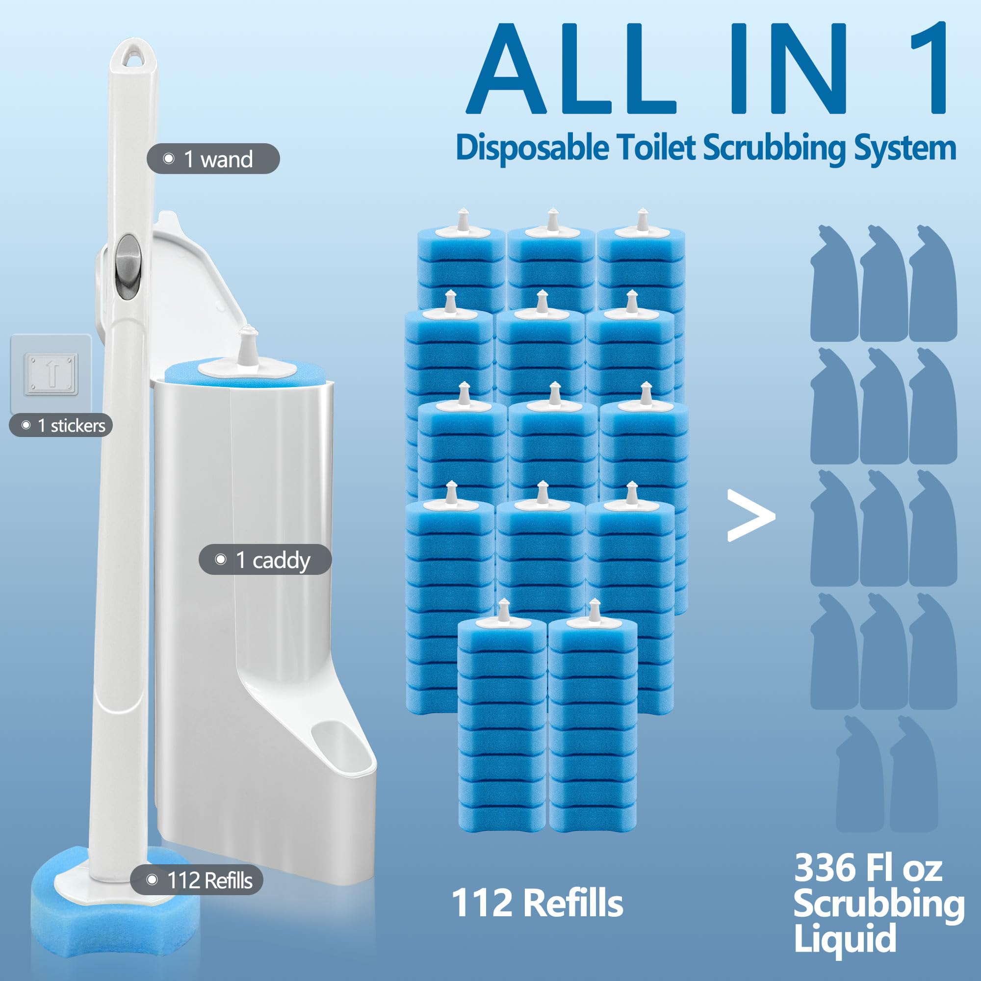 HomeBetter toilet bowl wand refills ready for long-lasting scrubbing power.