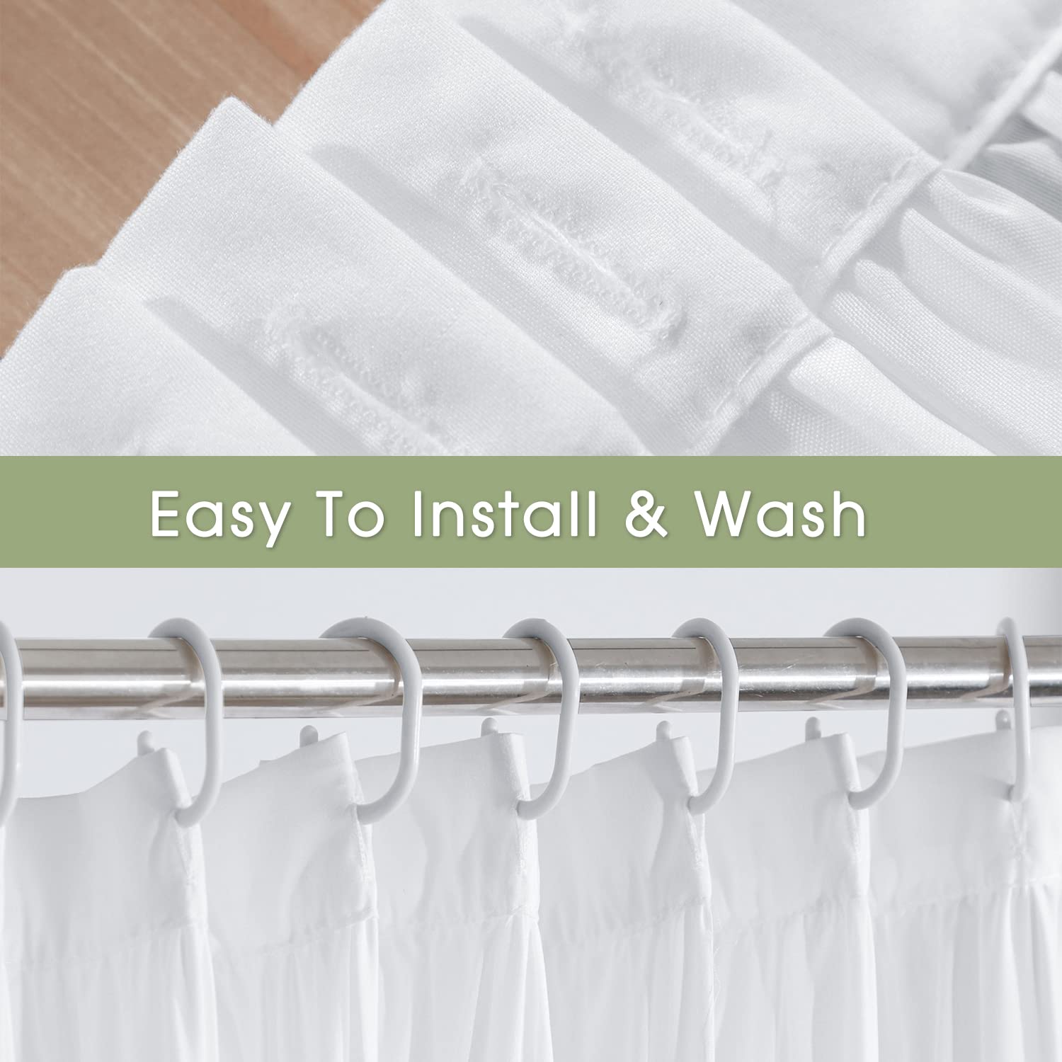 Homechoice Decor 72x72 inch size fits most baths for easy setup.