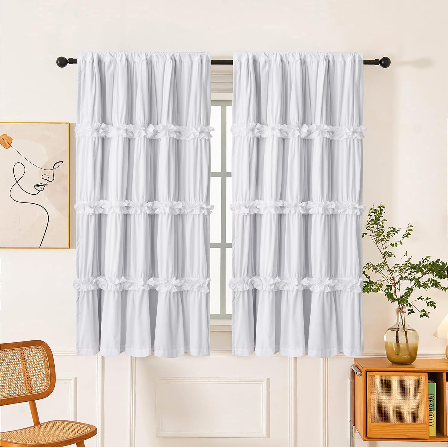Homechoice Decor butterfly flowers ruched panel adds elegant light control