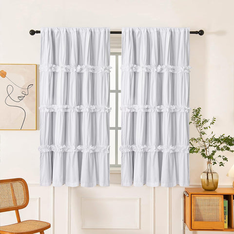 Homechoice Decor butterfly flowers ruched panel adds elegant light control