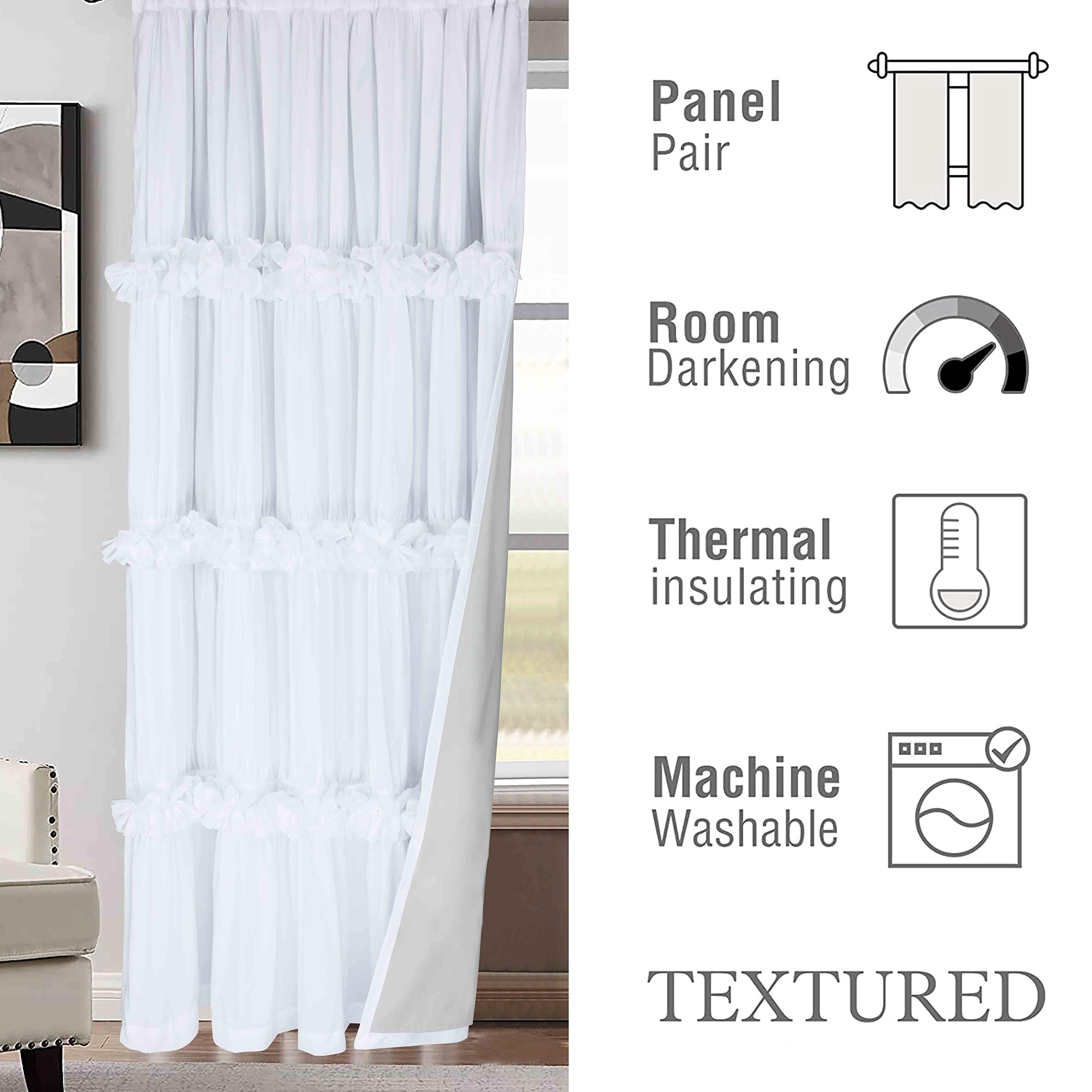 Homechoice Decor rod-pocket design enables smooth sliding and quick use.