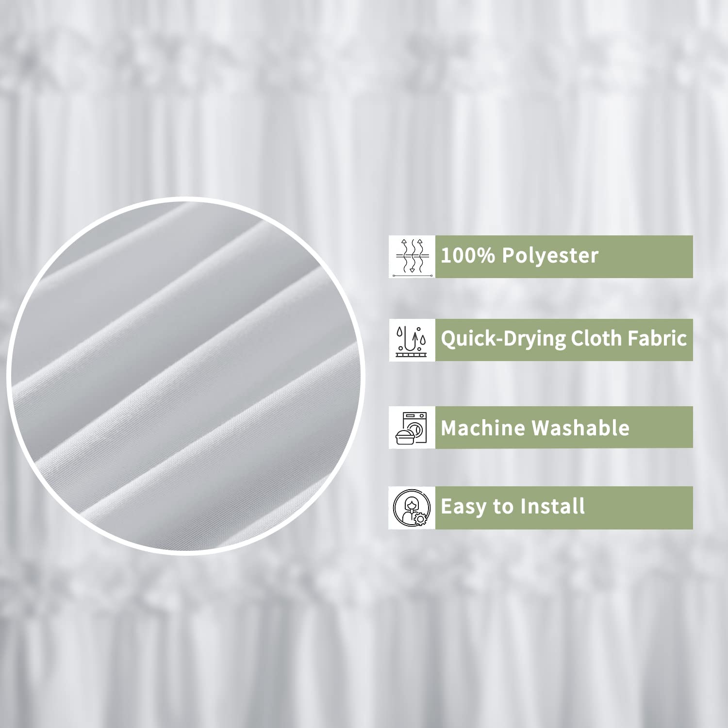 Homechoice Decor opaque privacy curtain supports discreet, comfortable shower time.