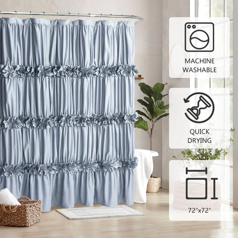 Homechoice Decor opaque fabric provides privacy and splash protection.