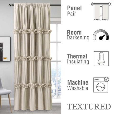 Homechoice Decor rod pocket header close up for easy installation