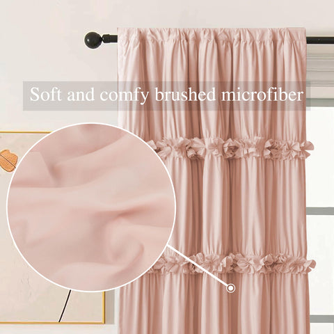 Homechoice Decor rod-pocket header for easy, secure curtain installation.