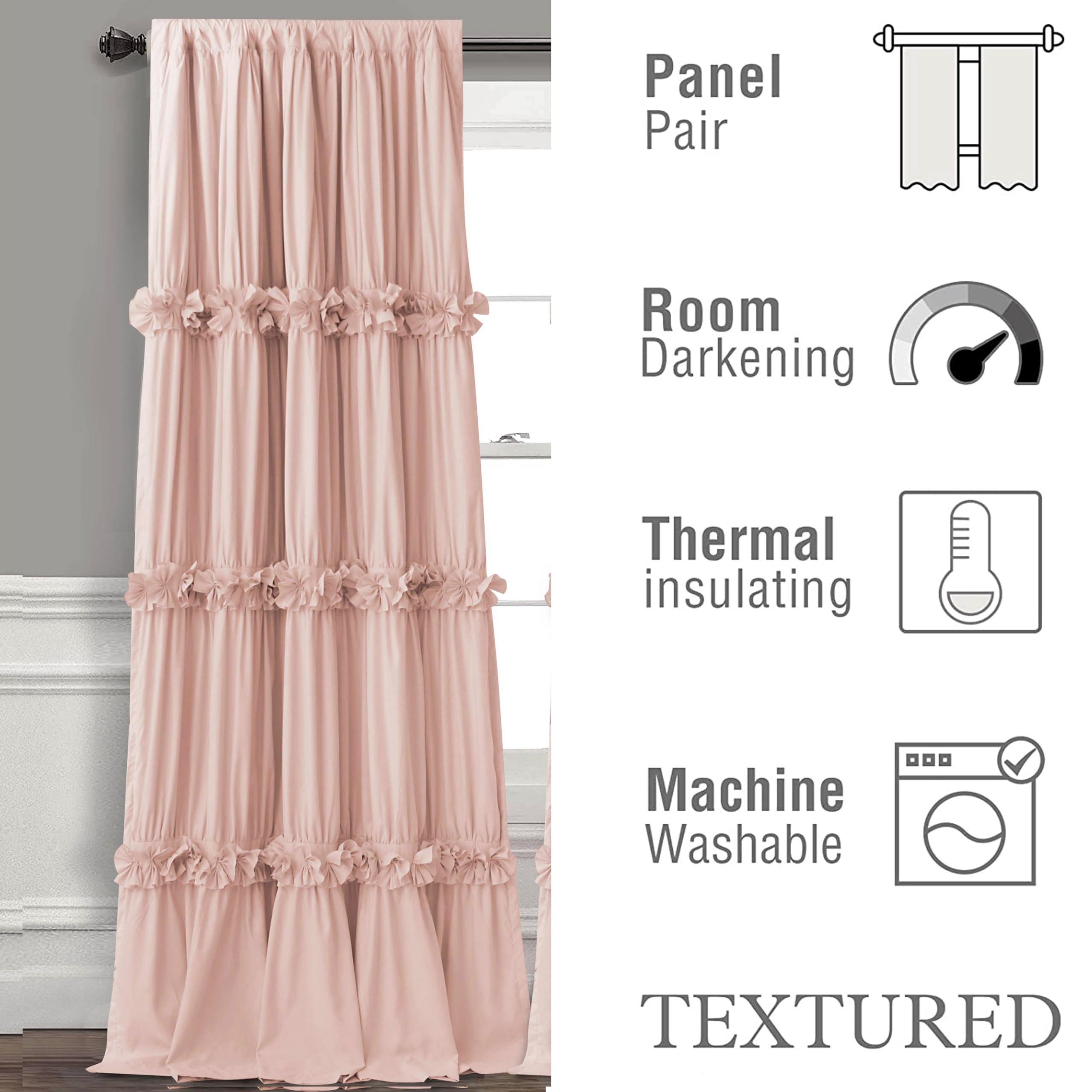 Homechoice Decor rod-pocket installation for quick, clean hanging
