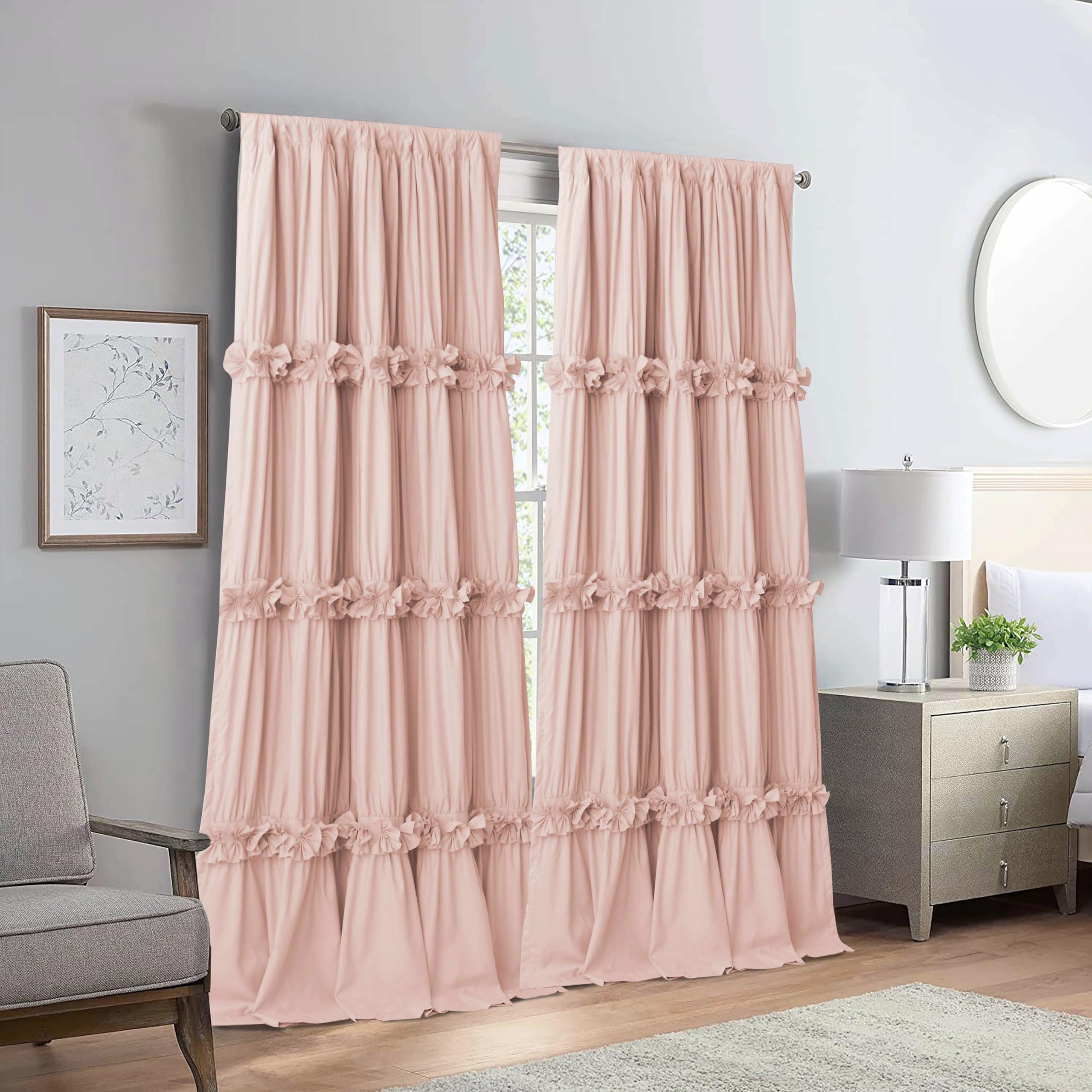 Homechoice Decor ruched butterfly-flowers detail adds romantic cottage charm