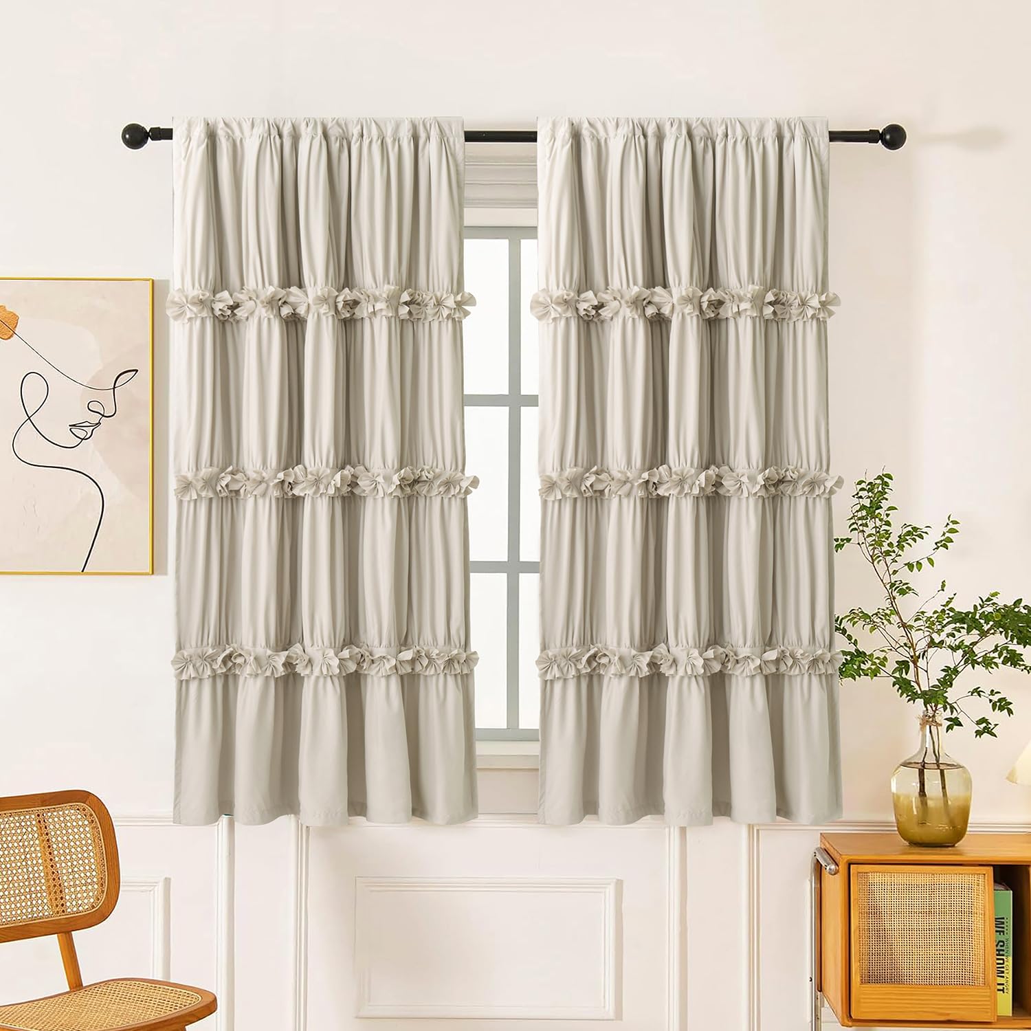 Homechoice Decor camel ruched butterfly curtains block light effectively