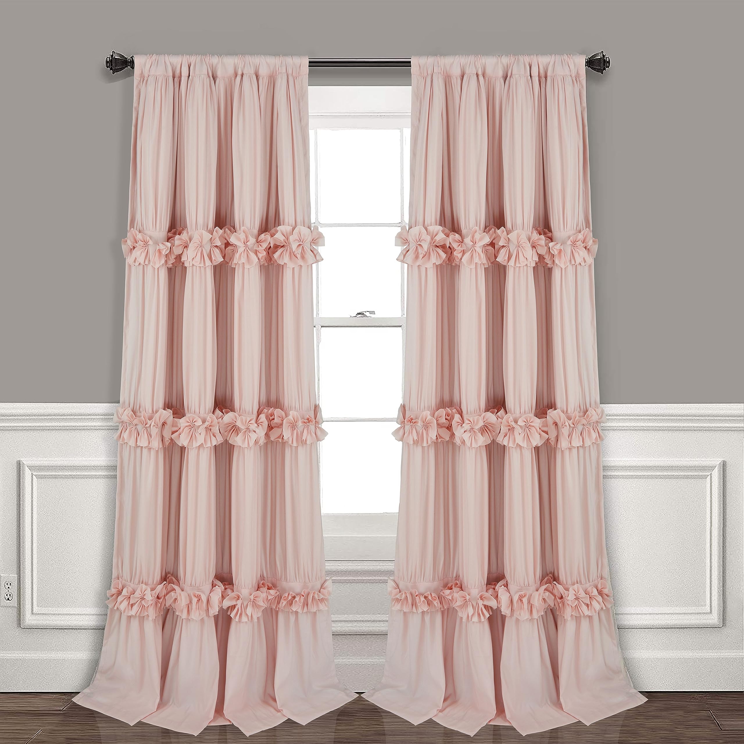 Homechoice Decor peach pink blackout curtains 54x84 panel 1 blocking light and providing privacy