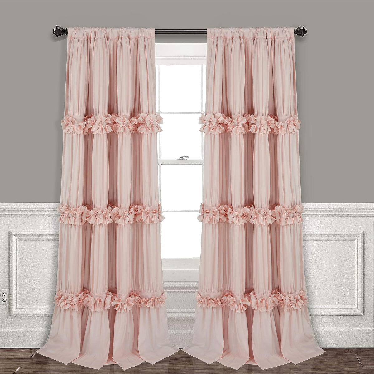 Homechoice Decor peach pink blackout curtains 54x84 panel 1 blocking light and providing privacy