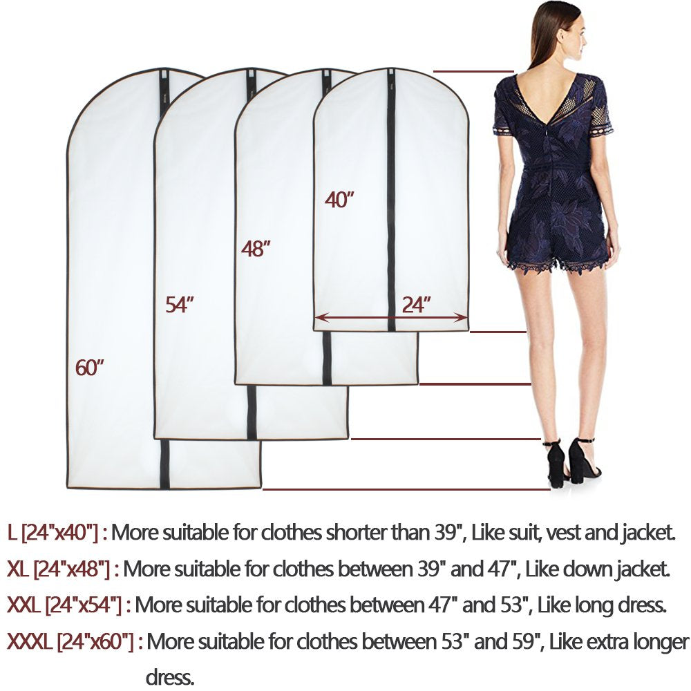 HomeClean clear 60-inch garment bag keeps garments dust-free and easy to locate