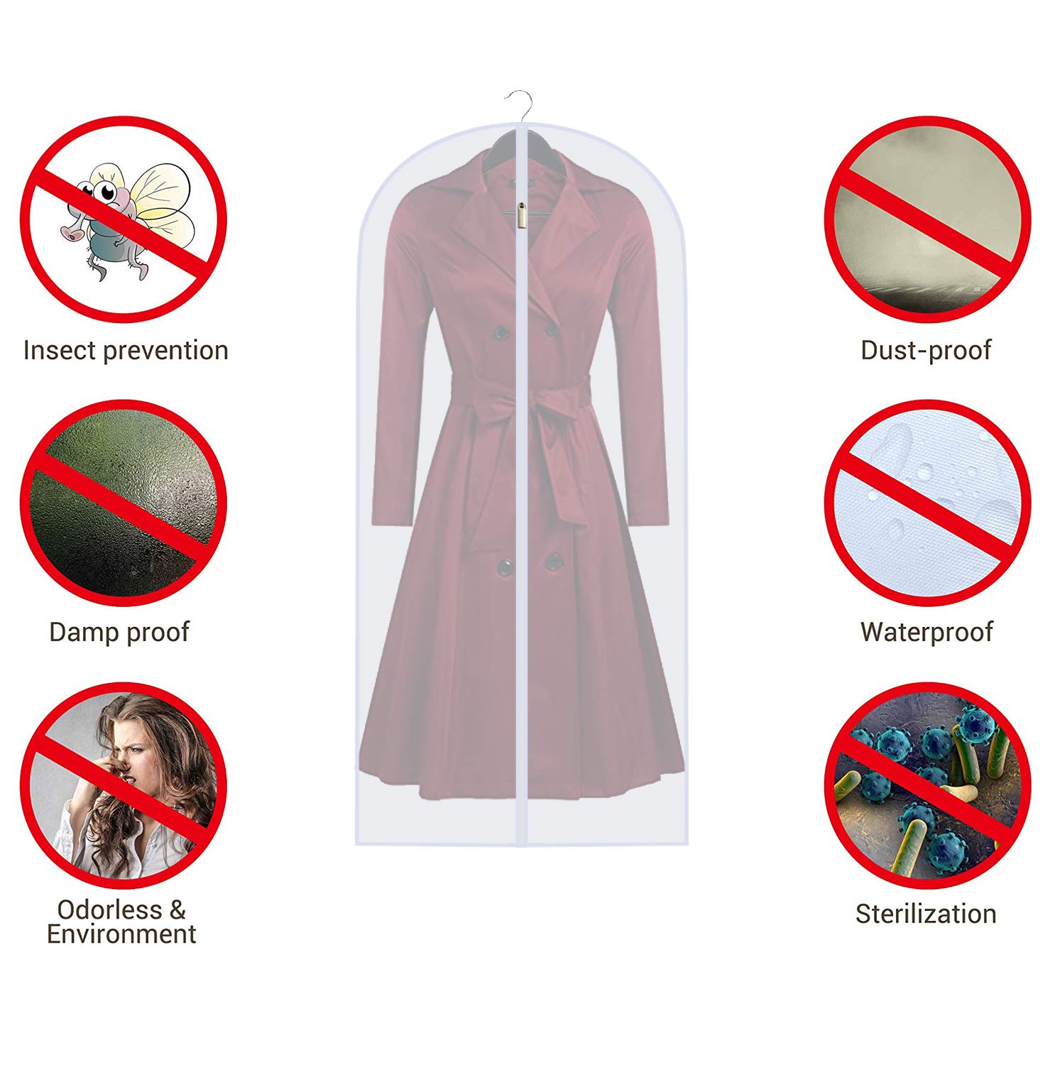 HomeClean dress cover bag in 24x40 ideal for dresses and gowns