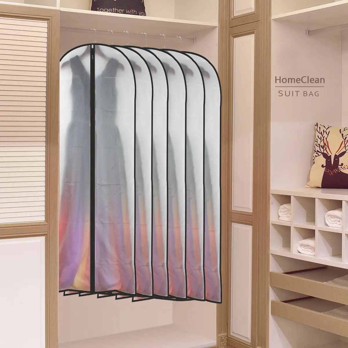 HomeClean foldable, lightweight garment bag for easy storage and travel.